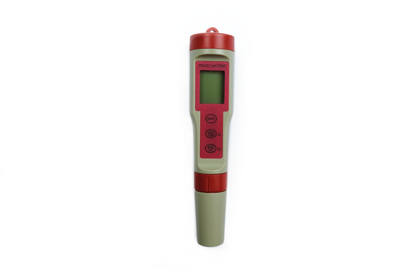 Digital TDS meter for measuring water quality, featuring a compact design with an easy-to-read display