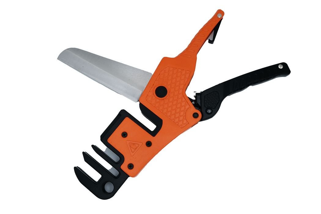 An aircon lineset cover cutter with a compact, ergonomic design, featuring a sharp cutting edge for clean, precise cuts on air conditioner line set covers.